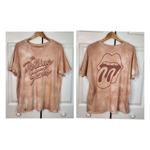 Tailgate Rolling Stones Tie Dye Graphic T-Shirt Peach Orange Mens Medium M Music